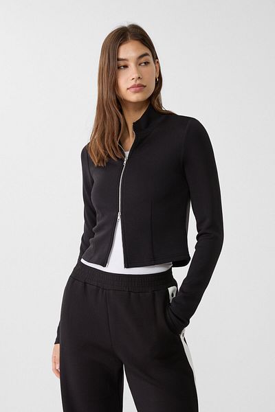 Stradivarius Jacket with Soft Texture and Zipper