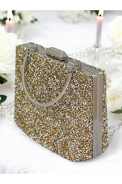 Gloriys Ayakkabı & Çanta Βραδινή τσάντα φορέματος 343 Gold Stone