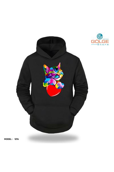 Gölge Store Сладки ситуации на приятели с лапи - Забавен и сладък унисекс суитшърт с качулка Slimfit