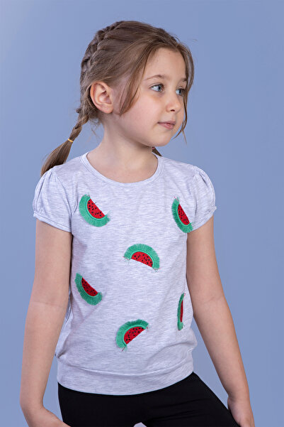 Toontoy Tricou pentru fetiță cu broderie de pepene verde