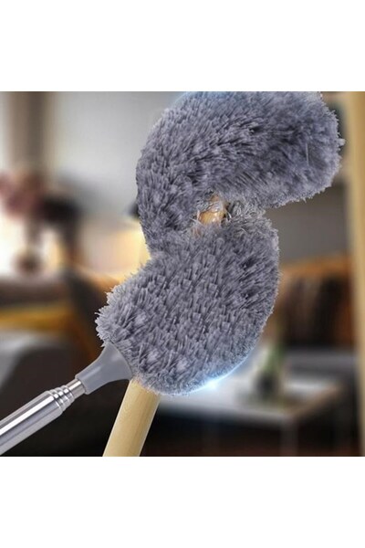 Roichil Teleskopik Uzatılabilir Mikrofiber Yumuşak Başlıklı Gri Toz Alma Fırçası Toz Püskülü
