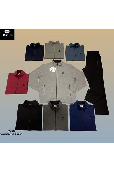 TOMMY LIFE Мъжки комплект спортен екип, голям размер