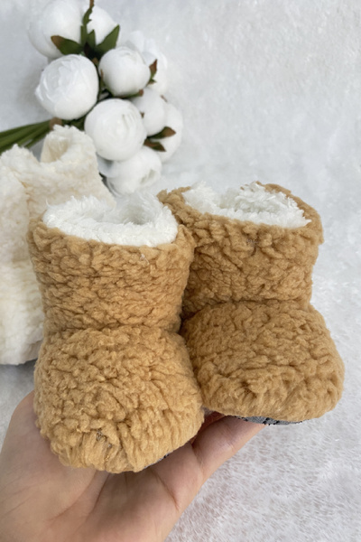 VERONA TARZ Baby Kids Slippers Home Boots 2 Pieces Unisex Plush Double Color Non-Slip Sole