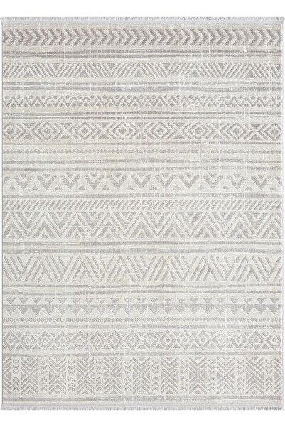Karmen Halı Lotus 8575 Gri Halı iskandinav Desenli Modern İnce Akrilik Tozuaz...