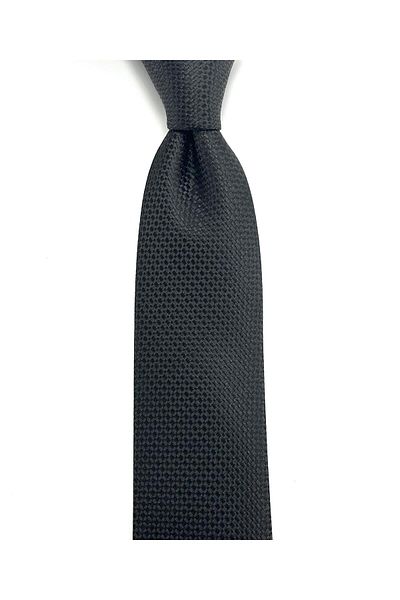 PİERRONİ Black Patterned Slim Tie P0407