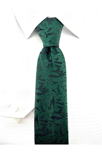 PİERRONİ Green Black Patterned Tie