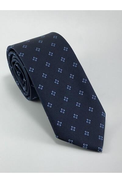 PİERRONİ Lacivert Mavi Desenli Kravat