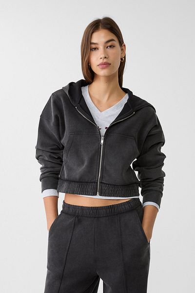 Stradivarius Fermuarlı kapüşonlu sweatshirt
