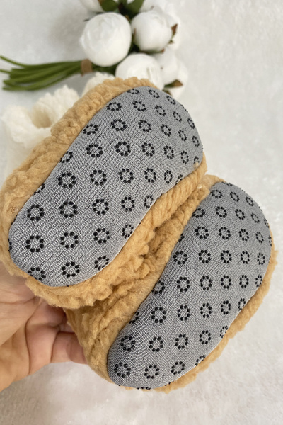 VERONA TARZ Baby Kids Slippers Home Boots 2 Pieces Unisex Plush Double Color Non-Slip Sole
