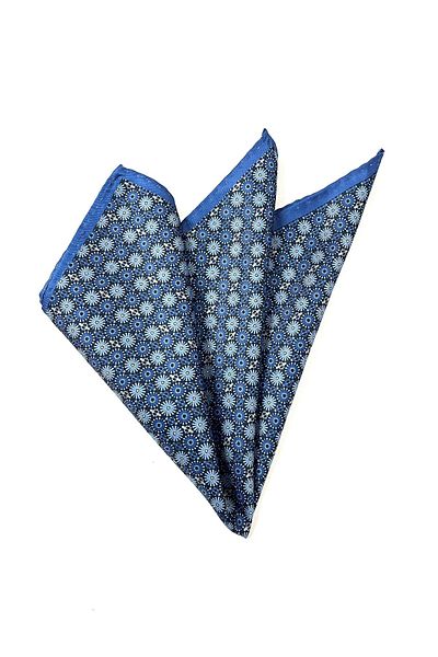 PİERRONİ Blue Saks Patterned Handkerchief