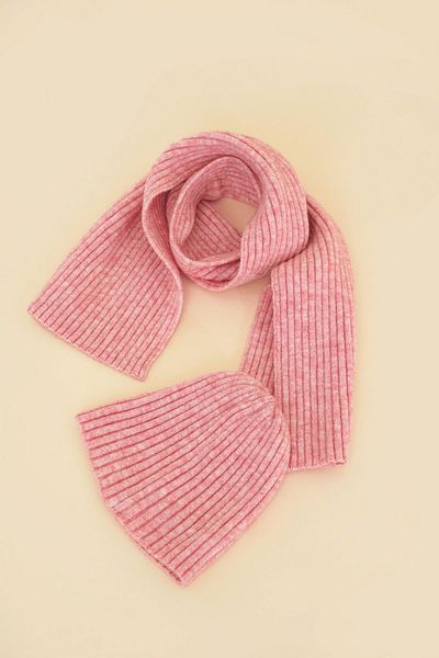 CHUBA Soft Button Ribbed Beanie Set for 3-6 Years Old Children - Pink Chkıds101