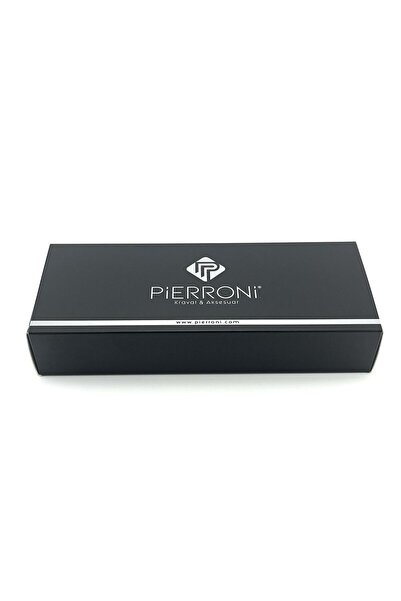 PİERRONİ Siyah Antrasit Desenli Slim Kravat