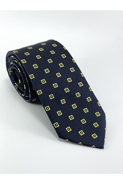 PİERRONİ Γραβάτα με σχέδιο σε κίτρινο και μπλε ναυτικό