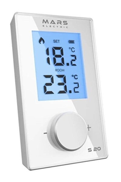Mars Elektrik Mars S20 Kablosuz Dijital Oda Termostatı Beyaz Her Kombiye Uyum...