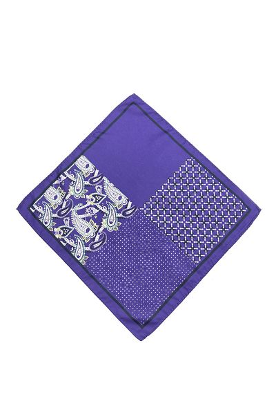 PİERRONİ Purple and White Patterned Handkerchief