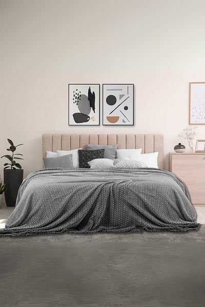 DOFİ Dofi Anthracite Double Patterned Blanket – 180X220 cm Warm and Comfortable