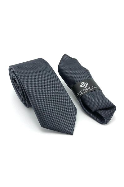 PİERRONİ Smoked Oxford Pattern Handkerchief Tie