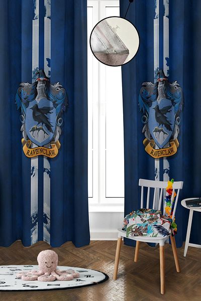 Doruklar Home Collection Digital Printing Washable Harry Potter Pattern 2 Wings Baby and Children's Room Background Curtain