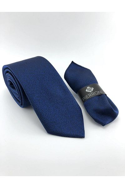 PİERRONİ Custom Plain Melange Pattern Handkerchief Tie