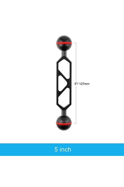 Choice 5inch Ball Arm Diving Light Double Arm System Connector Dual 1 Inch Ball Head Extension For Camera T