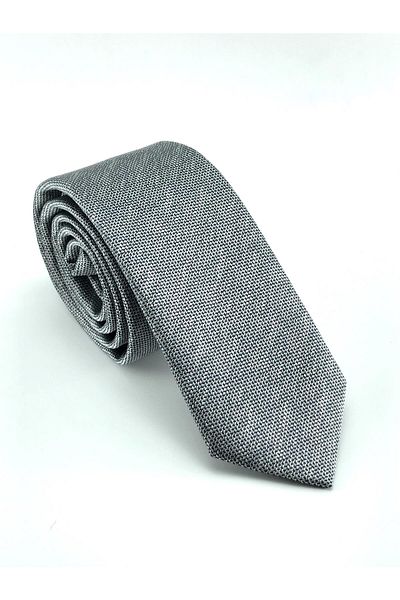 PİERRONİ Silver Gray Melange Slim Tie