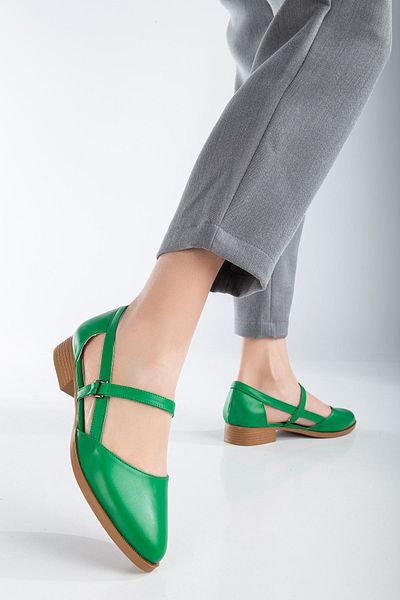 MaskButik Mary Pantofi cu toc mic verde