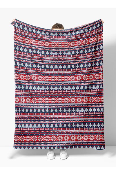Erays Home Christmas & Christmas Patterned Fleece Blanket Tv Blanket Merry Christmas