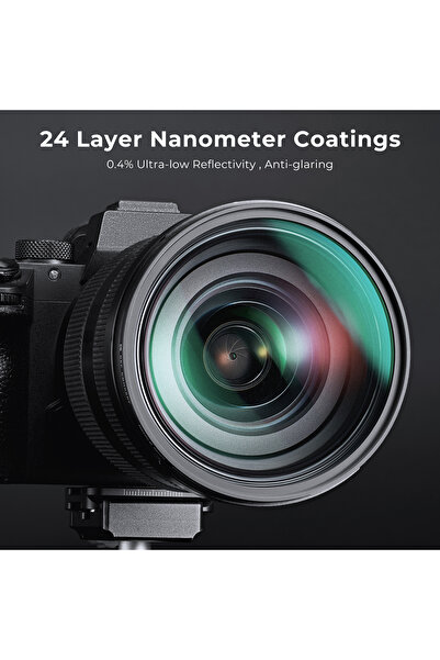K&F CONCEPT 67mm Siyah Sis 1/8 Nano-a Serisi Filtre Uyumlu