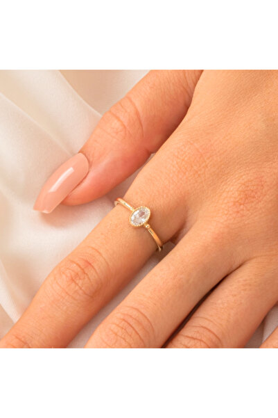 FasekGold 0.35 Karat Signity Taşlı Güverseli Tektaş 925 Ayar Gümüşyüzük