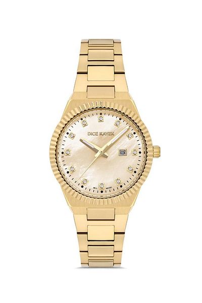 Dice Kayek Dk.1.Ag1331.08 - Women's Watch with Gold Colored Stone Detail and Steel Band