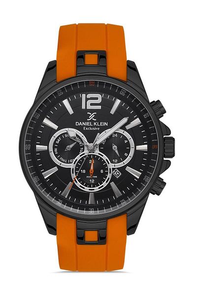 Daniel Klein Dke.1.10065.2 Functions Orange Men's Wrist Watch with Active Silicone Band