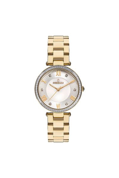 Essence Es6743Fe.120 Steel Cord Rhinestone Design Gold Color Women's Wristwatch