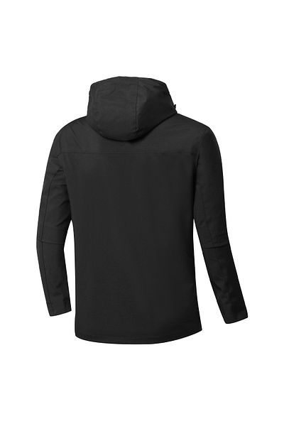 Ecrou Γυναικείο Μαύρο Διπλό Χρώμα Fleece Παλτό με κουκούλα