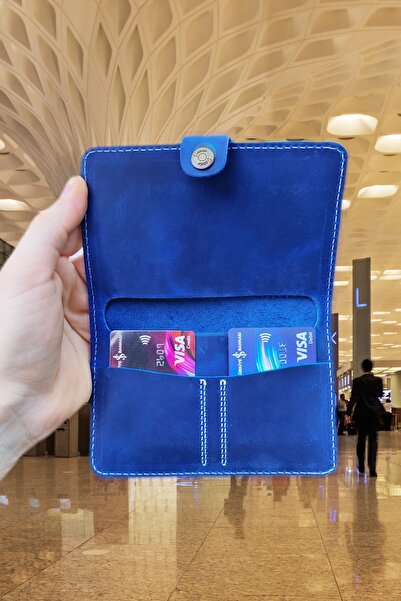 Vardo [ Isim Yazılabilir ] Esther Hakiki Deri American Leather Tasarım Cüzdan & Pasaport Kılıfı Unisex