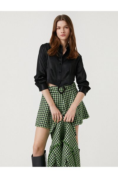 Koton Stitching Detailed Crop Shirt