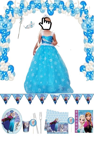 Nero Costum Elsa albastru cu maneca lunga pentru copii