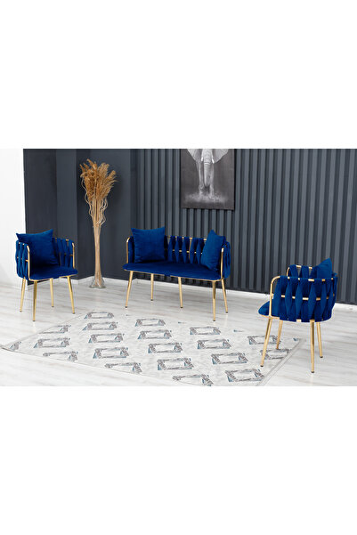 Rozexi Sarmaşık Çay Seti Takımı Koltuk Takımı Oturma Odası Kafe Antre Hol Ofi...