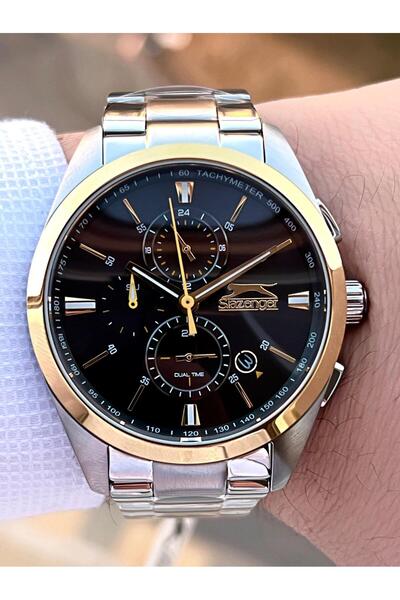 Slazenger 24 Ay Garantili Çelik Kordon Kararma Renk Atma Yapmaz Multi Fonksiyon 5atm Su Geçirmez Kol Saati