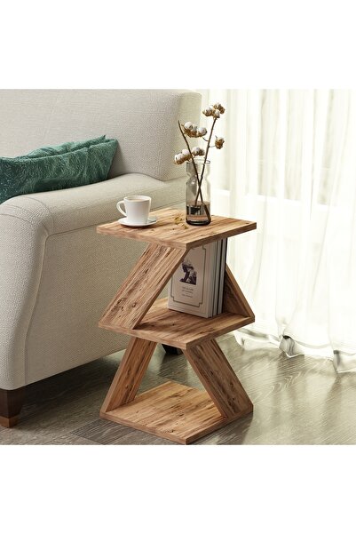İNARCH DİZAYN Albeni Z Tasarım 3 Katlı Minimalist Yan Sehpa - Modern Sehpa, A...