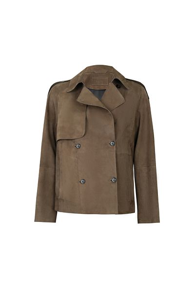Desa Abree Green Women's Suede Leather Jacket