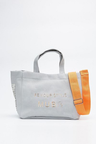MUBO 2 Compartment Shoulder Bag with Embroidery Detail - Hand and Arm Design