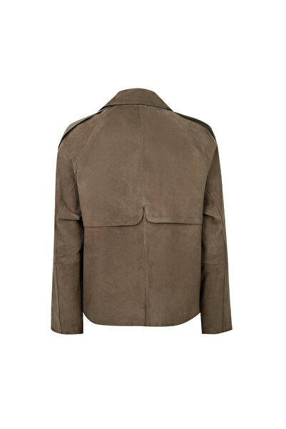 Desa Abree Green Women's Suede Leather Jacket