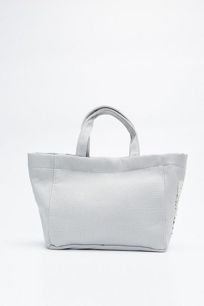 MUBO 2 Compartment Shoulder Bag with Embroidery Detail - Hand and Arm Design