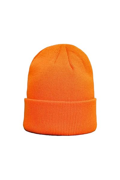 Melodi Scarf Winter Folded Basic Beret Women's Orange