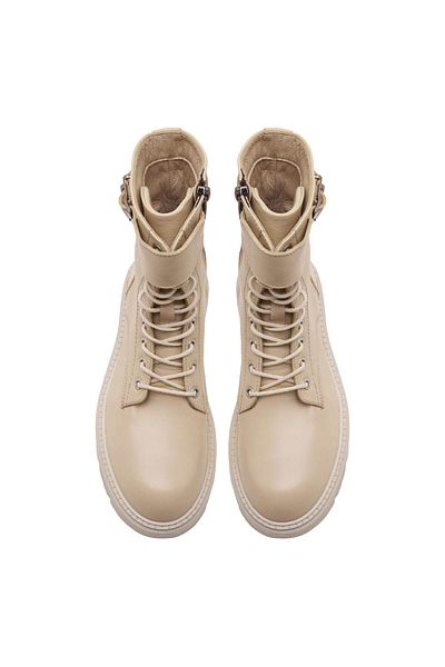 Desa Γυναικείες δερμάτινες μπότες Campinella Beige