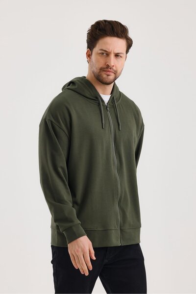 yakamor Unisex φούτερ με κουκούλα και φερμουάρ με πλαϊνές τσέπες