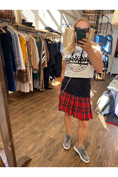 Room8 KISA EKOSELİ KIRMIZI ETEK