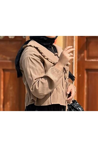 ALVWOMAN Baby Collar Brown Blouse