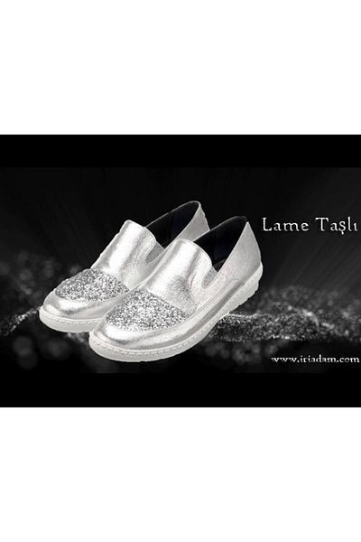 İriadam A1314 Lame Stone Large Size Women's Shoes in Numbers 41-42-43-44