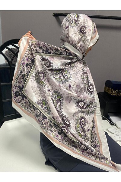 AMİNENESİL شال قطني ناعم بنمط عرقي من أمينينسيل موداكاشمير، لون بيج